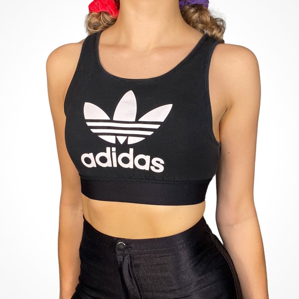 Adidas Black Crop Top/Sports Bra
